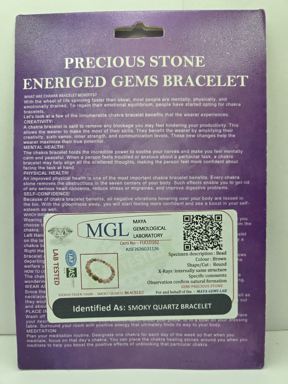 Aura Shield Smoky Quartz Bracelet